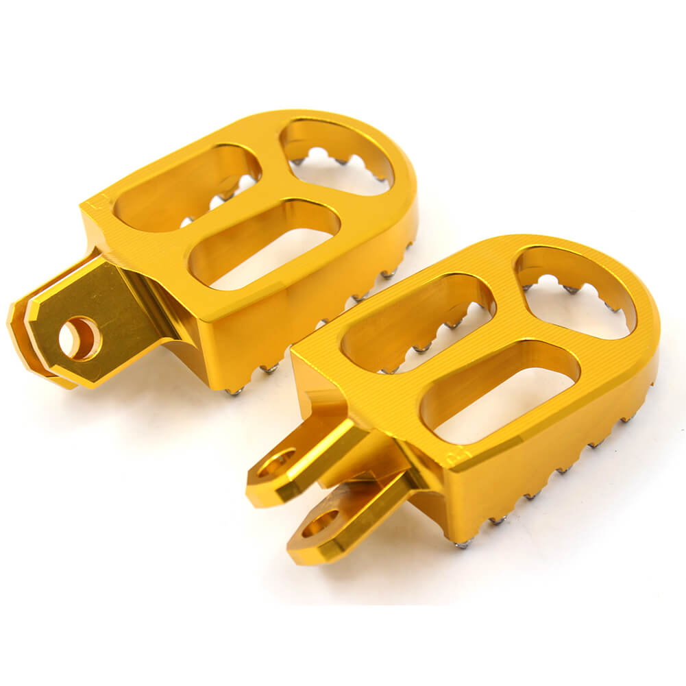 KKE CNC BILLET FOOTPEGS FOOT PEDALS RESTS FOR SUZUKI DRZ400 00-04 DRZ400E 00-07 DRZ400S 00-19 DRZ400SM 05-09 13-19 BLUE GOLD - KKE Racing