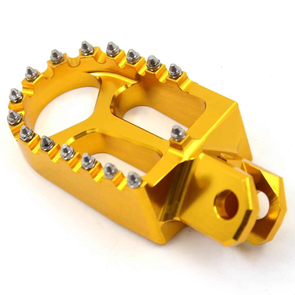 KKE CNC BILLET FOOTPEGS FOOT PEDALS RESTS FOR SUZUKI DRZ400 00-04 DRZ400E 00-07 DRZ400S 00-19 DRZ400SM 05-09 13-19 BLUE GOLD - KKE Racing