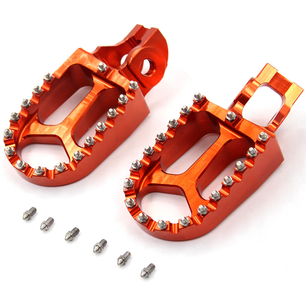 KKE ORANGE BLUE BLACK CNC FOOTPEGS PEDALS FOR KTM SX SXF XC XCF 125 150 250 350 450 2016-2019 - KKE Racing