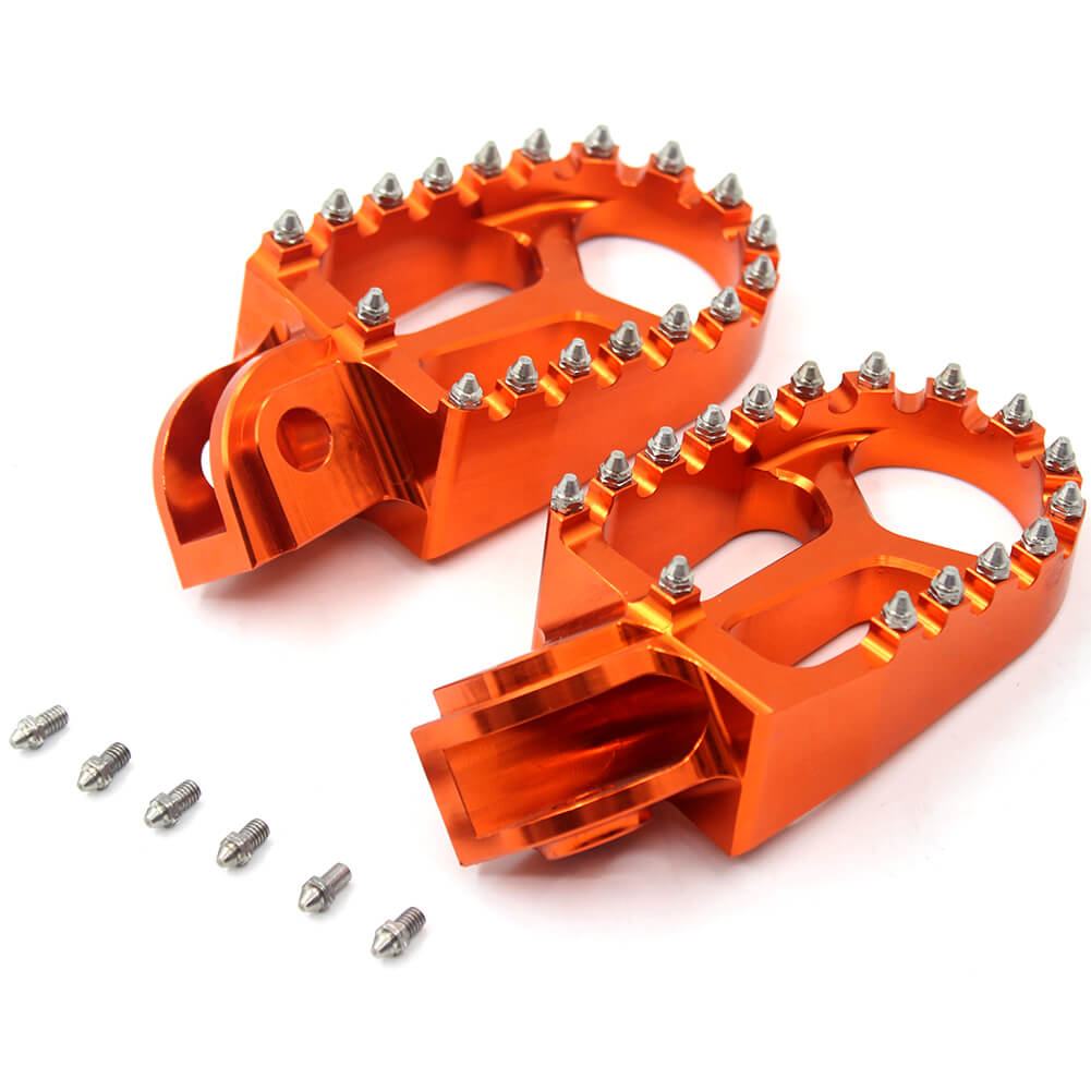 KKE CNC BILLET FOOTPEGS PEDALS FOR KTM 125-530 2001-2015 HUSABERG FE 450 570 08-14 ORANGE BLUE BLACK SILVER - KKE Racing