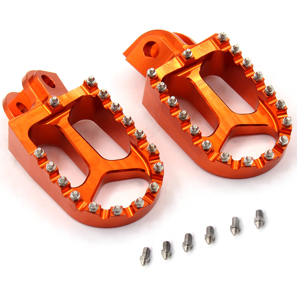 KKE CNC BILLET FOOTPEGS PEDALS FOR KTM 125-530 2001-2015 HUSABERG FE 450 570 08-14 ORANGE BLUE BLACK SILVER - KKE Racing