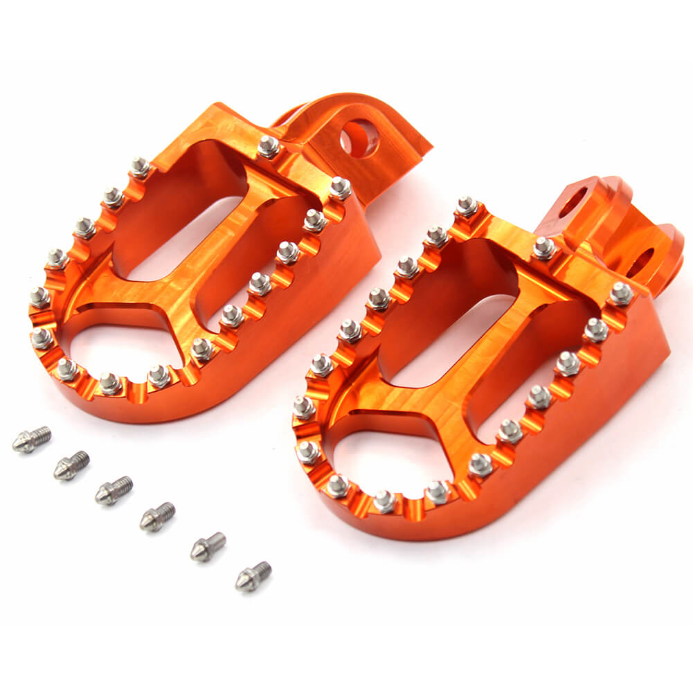 KKE CNC BILLET FOOTPEGS PEDALS FOR KTM 125-530 2001-2015 HUSABERG FE 450 570 08-14 ORANGE BLUE BLACK SILVER - KKE Racing