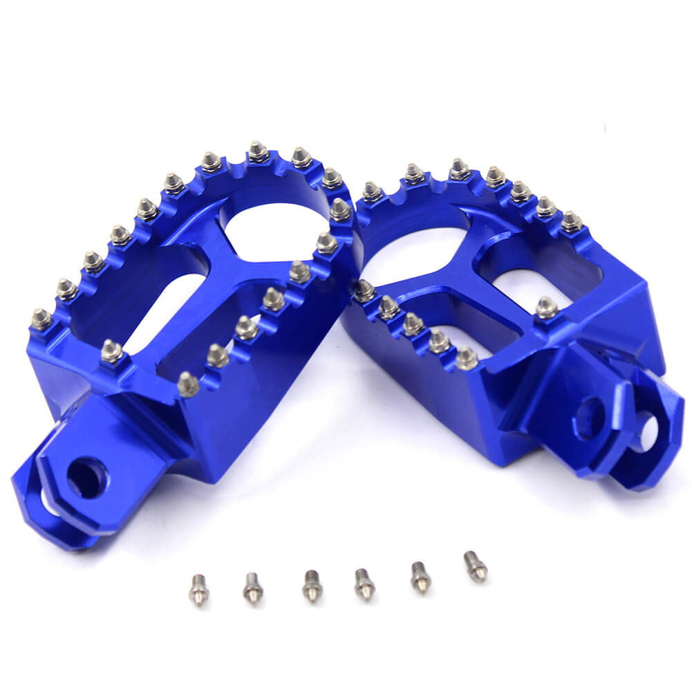 KKE CNC BILLET FOOTPEGS FOOT PEDALS RESTS FOR SUZUKI DRZ400 00-04 DRZ400E 00-07 DRZ400S 00-19 DRZ400SM 05-09 13-19 BLUE GOLD - KKE Racing
