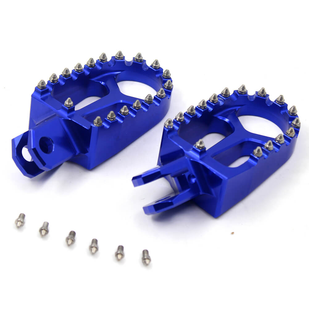 KKE CNC BILLET FOOTPEGS FOOT PEDALS RESTS FOR SUZUKI DRZ400 00-04 DRZ400E 00-07 DRZ400S 00-19 DRZ400SM 05-09 13-19 BLUE GOLD - KKE Racing