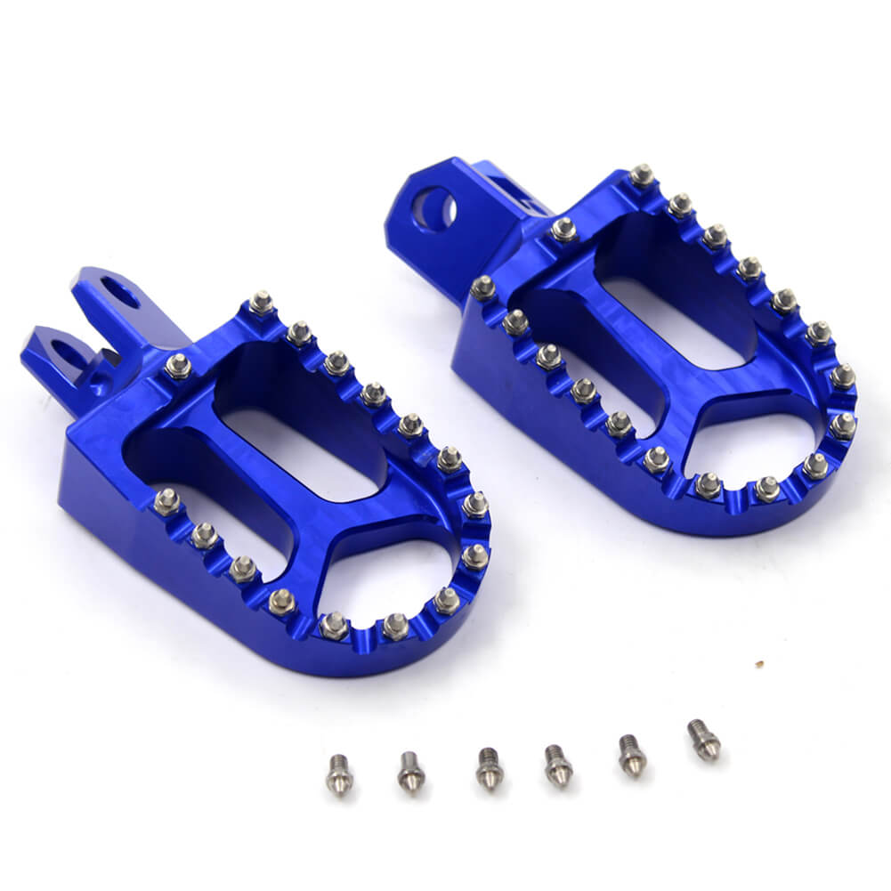 KKE CNC BILLET FOOTPEGS FOOT PEDALS RESTS FOR SUZUKI DRZ400 00-04 DRZ400E 00-07 DRZ400S 00-19 DRZ400SM 05-09 13-19 BLUE GOLD - KKE Racing