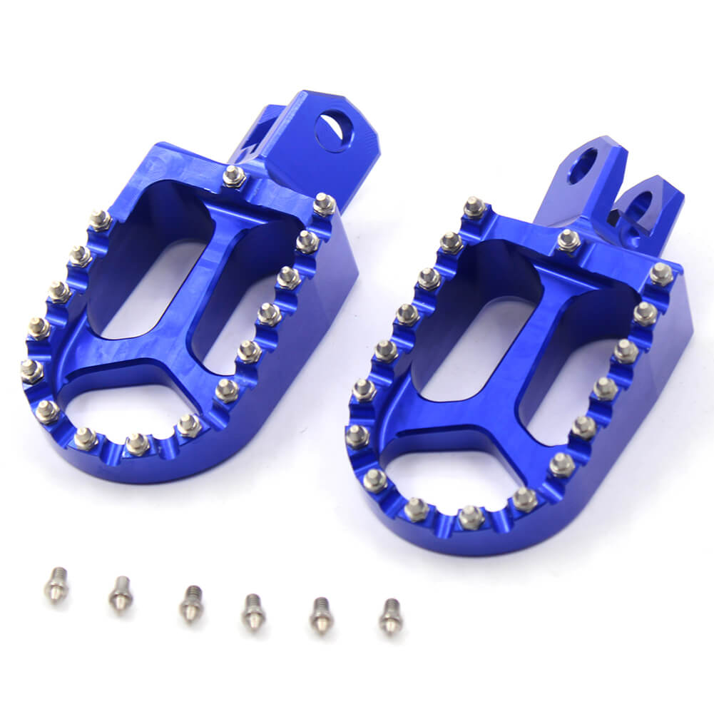 KKE CNC BILLET FOOTPEGS FOOT PEDALS RESTS FOR SUZUKI DRZ400 00-04 DRZ400E 00-07 DRZ400S 00-19 DRZ400SM 05-09 13-19 BLUE GOLD - KKE Racing