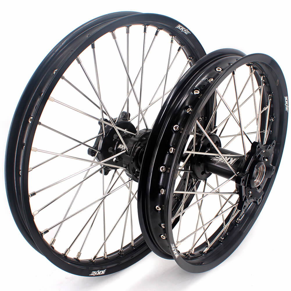 KKE 21/18 Enduro Dirtbike Wheel Rim For SUZUKI DRZ400 DRZ400S DRZ400E Black Hub & Rim