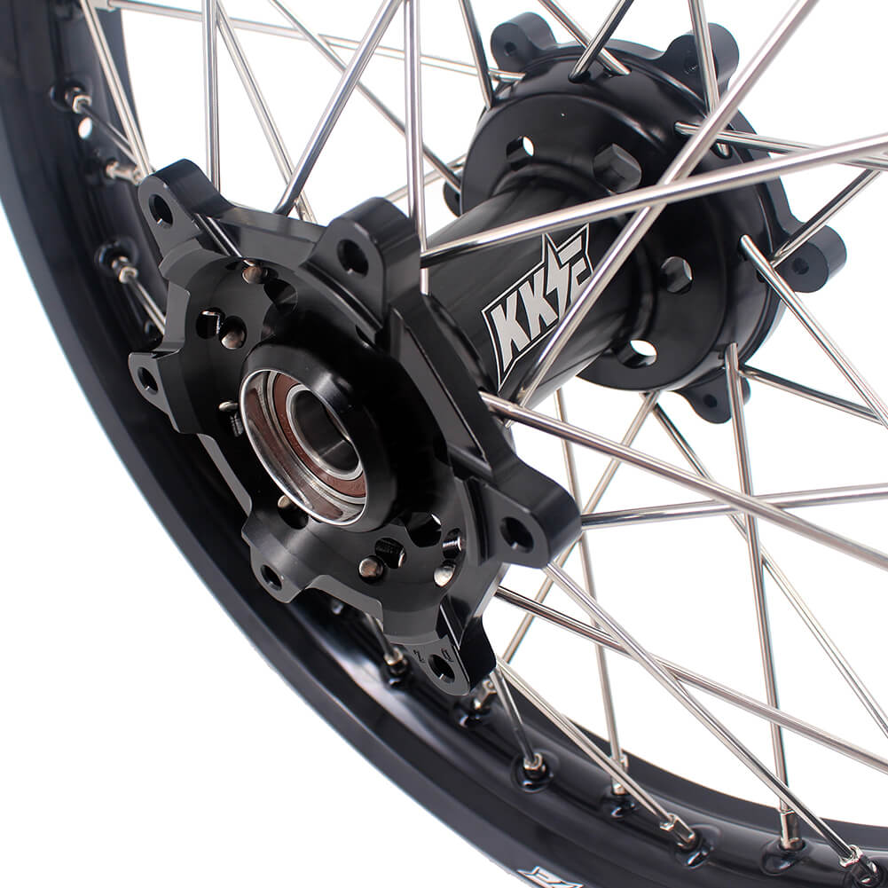KKE 21/18 Enduro Dirtbike Wheel Rim For SUZUKI DRZ400 DRZ400S DRZ400E Black Hub & Rim