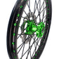 KKE 21/19 MX Rims Set for KAWASAKI KX125 KX250 KX250F KX450F Green Spoke