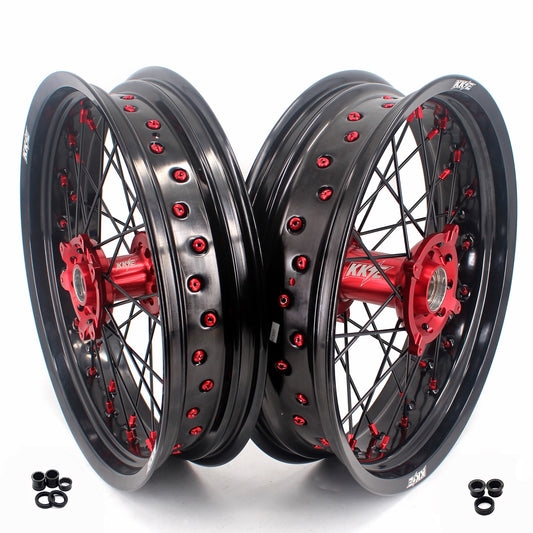 KKE 17inch Supermoto Wheels For Honda CRF250R 2014-2024 CRF450R 2013-2024 CRF450X 2019-2024