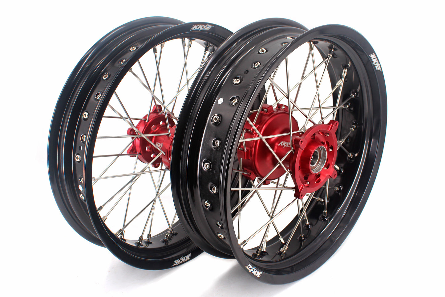 KKE 3.5 & 4.25 Cush Drive Supermoto Rims for HONDA CRF250R/450R 2002-2012 Red&Black