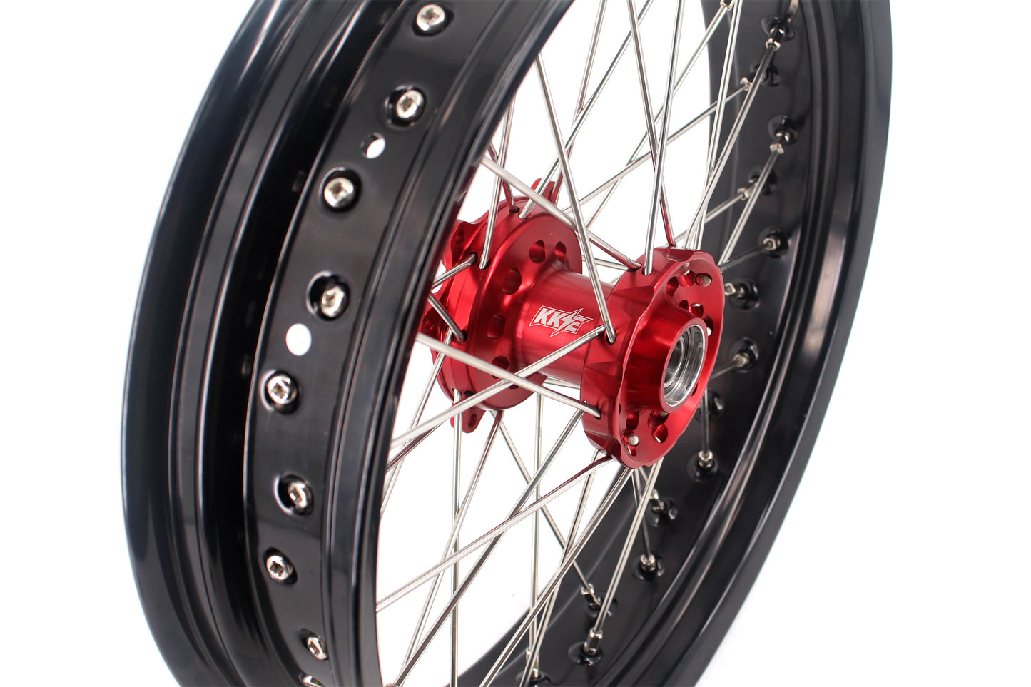 KKE 3.5 & 4.25 Cush Drive Supermoto Rims for HONDA CRF250R/450R 2002-2012 Red&Black