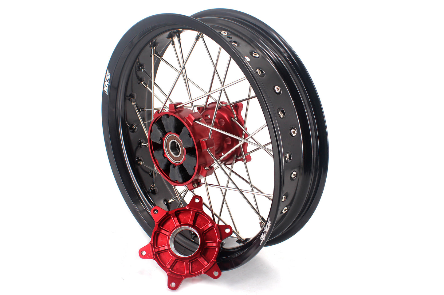 KKE 3.5 & 4.25 Cush Drive Supermoto Rims for HONDA CRF250R/450R 2002-2012 Red&Black
