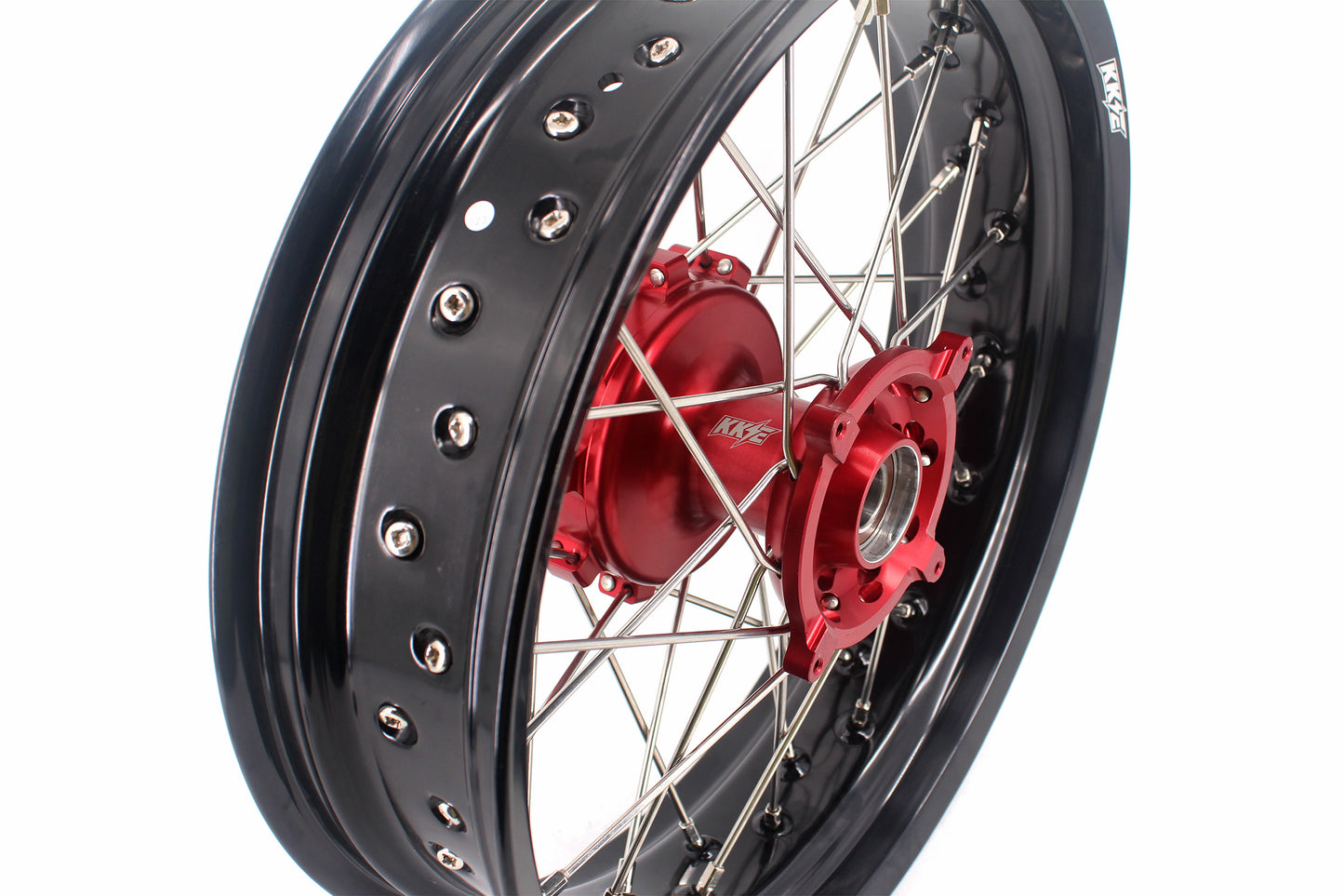 KKE 3.5 & 4.25 Cush Drive Supermoto Rims for HONDA CRF250R/450R 2002-2012 Red&Black