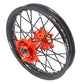 KKE 17 & 14 Small Kids Wheels Rims for KTM 85 SX 2021-2024 Orange Hub Black Spoke