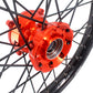 KKE 17 & 14 Small Kids Wheels Rims for KTM 85 SX 2021-2024 Orange Hub Black Spoke
