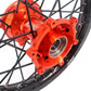 KKE 17 & 14 Small Kids Wheels Rims for KTM 85 SX 2021-2023 Orange Hub Black Spoke