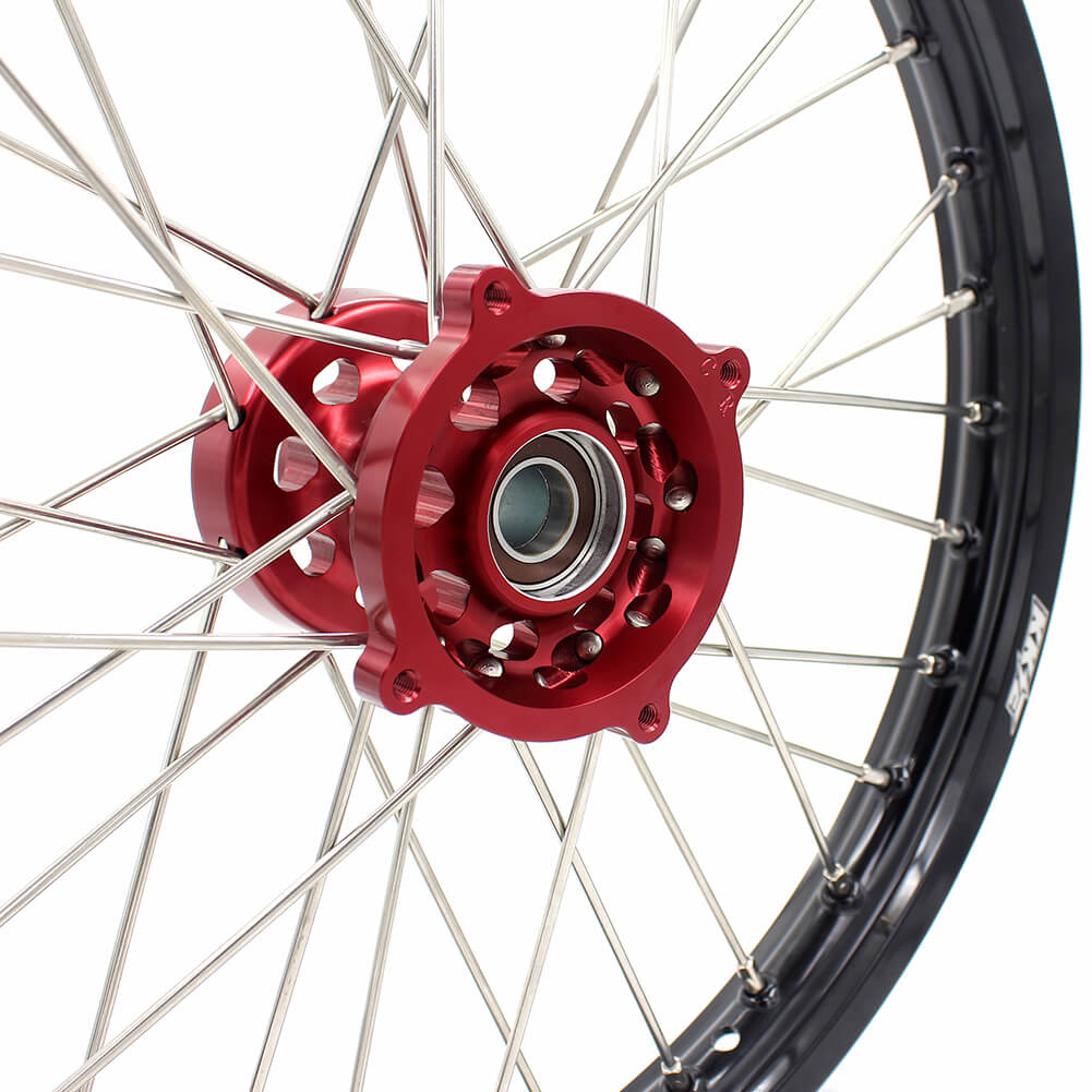 KKE 17 & 14 Kids Wheels for Honda CR80R CR80RB 1993-2002 CR85R CR85RB 2003-2008 Red Hub