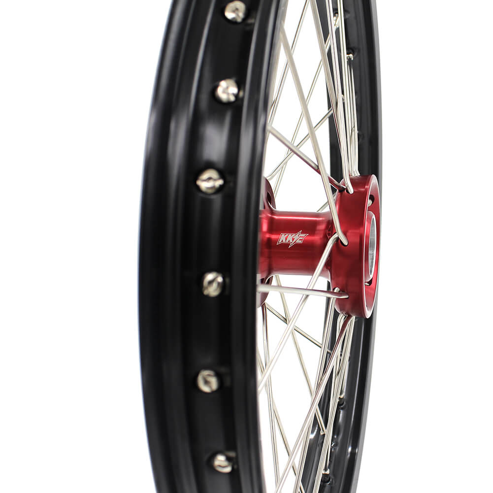 KKE 17 & 14 Kids Wheels for Honda CR80R CR80RB 1993-2002 CR85R CR85RB 2003-2008 Red Hub