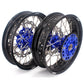 KKE 17 Inch Cush Drive Supermoto Wheels Fit Yamaha WR250F WR450F Blue