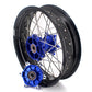 KKE 17 Inch Cush Drive Supermoto Wheels Fit Yamaha WR250F WR450F Blue