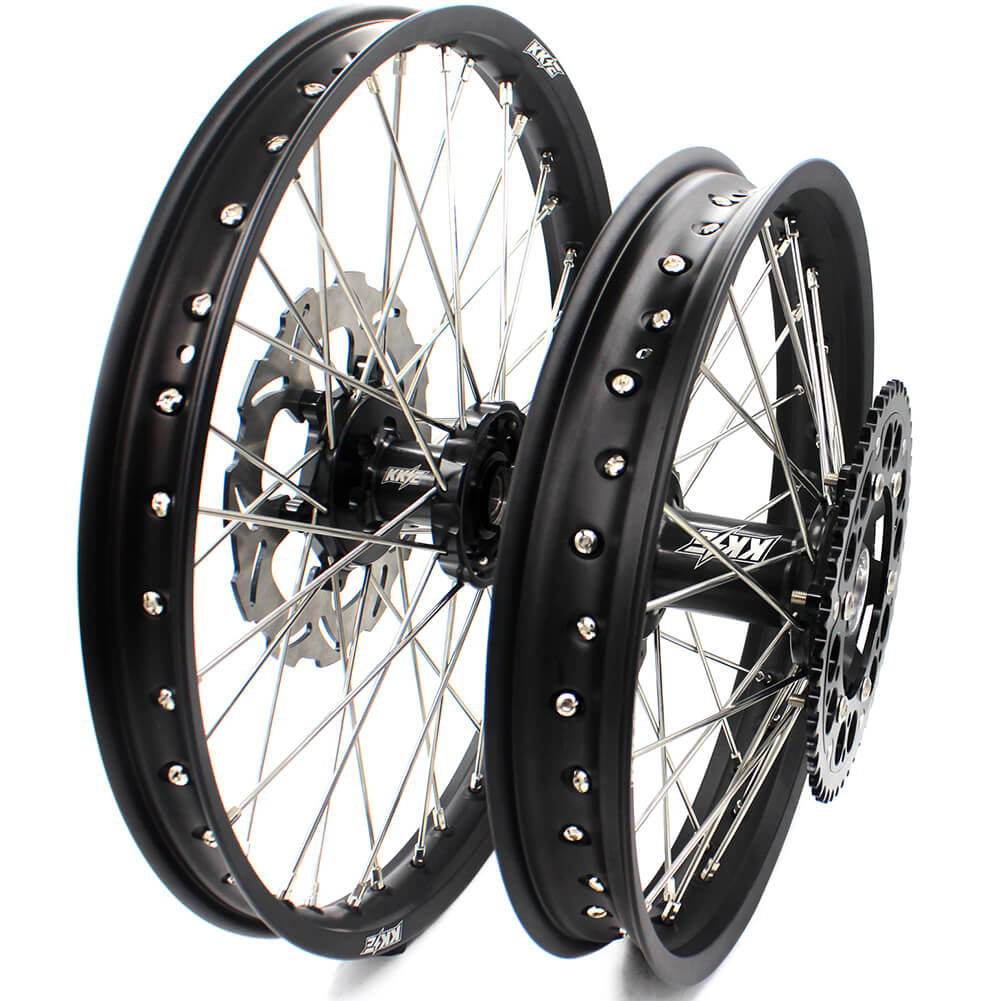 KKE 21/18 Enduro Dirtbike Wheel Rim For SUZUKI DRZ400 DRZ400S DRZ400E Black Hub & Rim