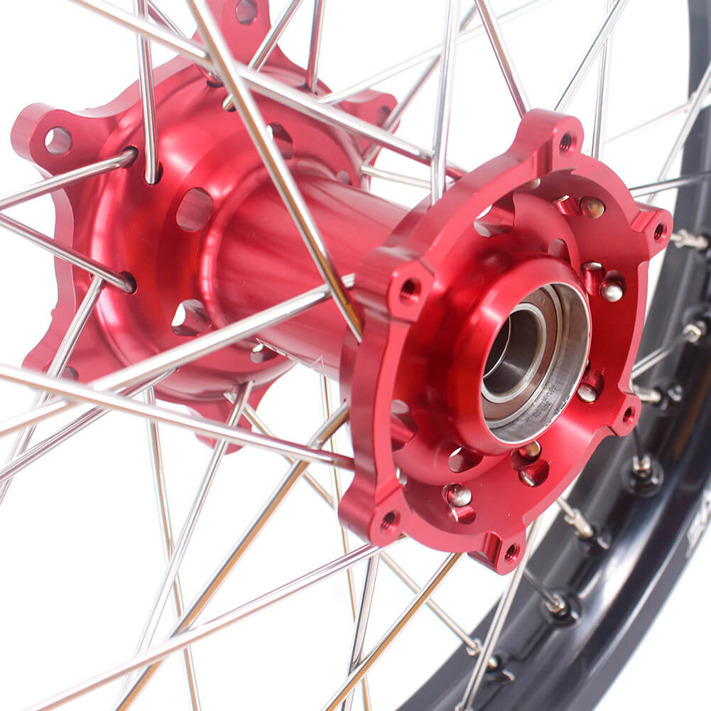 KKE 21 & 18 Enduro Rims for GAS GAS Enduro Bikes 2018-2020 Red CNC Hub