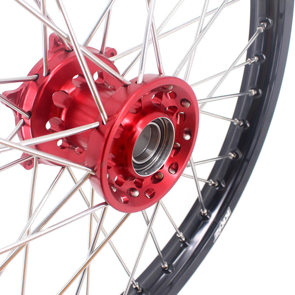 KKE 21 & 18 Enduro Rims for GAS GAS Enduro Bikes 2018-2020 Red CNC Hub