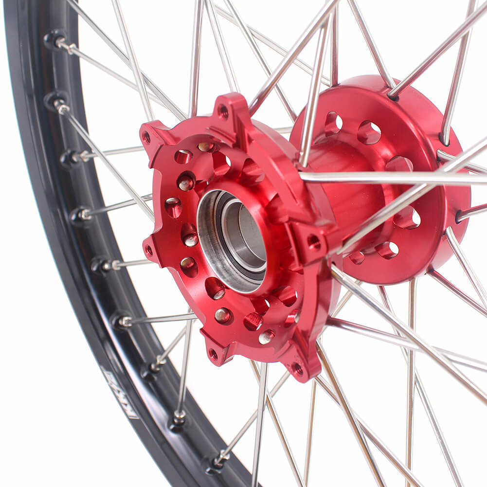 KKE 21 & 18 Enduro Rims for GAS GAS Enduro Bikes 2018-2020 Red CNC Hub