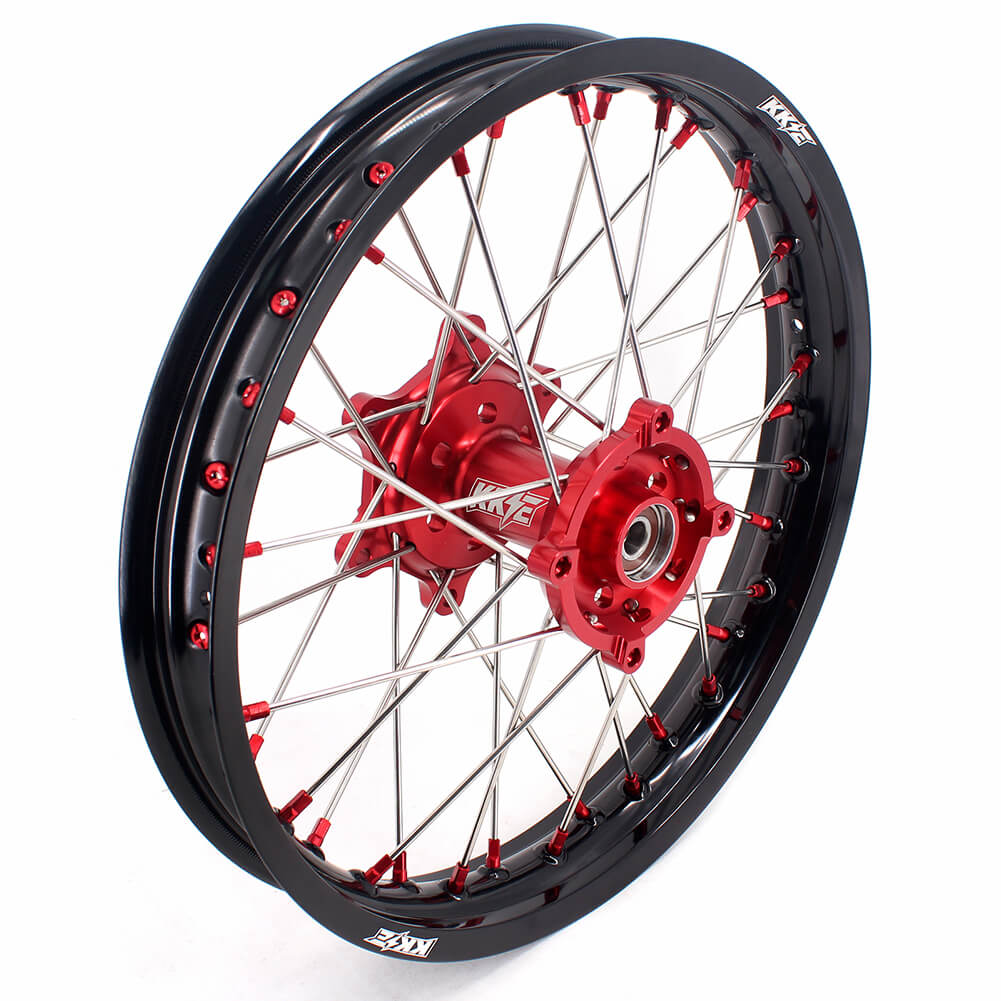 KKE 21" 18" OEM Size Motorcycle Alloy Wheels Rims Compatible with HONDA XR650L 1993-2022 Red Nipples