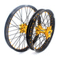 KKE 21 & 19 MX Wheels Rims for SUZUKI RMZ250 2007 RMZ450 2005-2022 Black Spokes