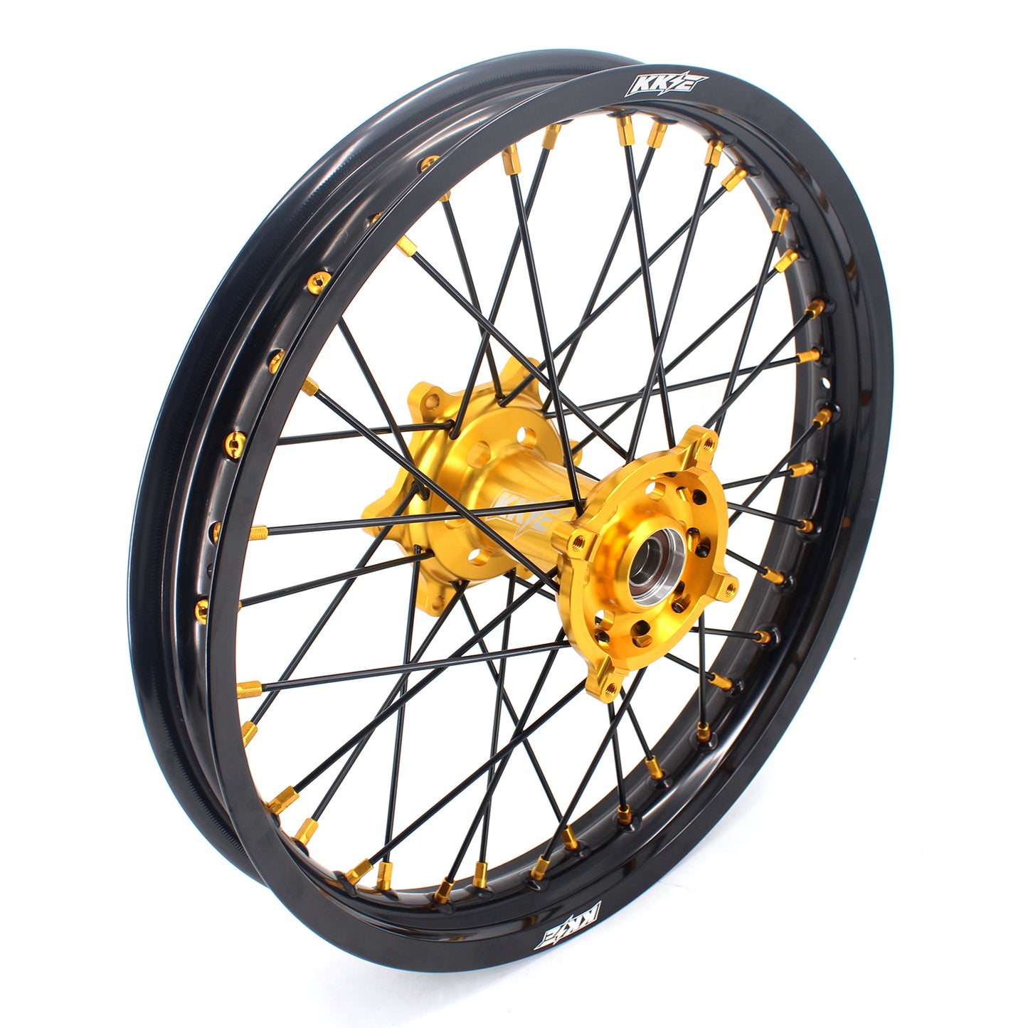 KKE 21 & 19 MX Wheels Rims for SUZUKI RMZ250 2007 RMZ450 2005-2022 Black Spokes