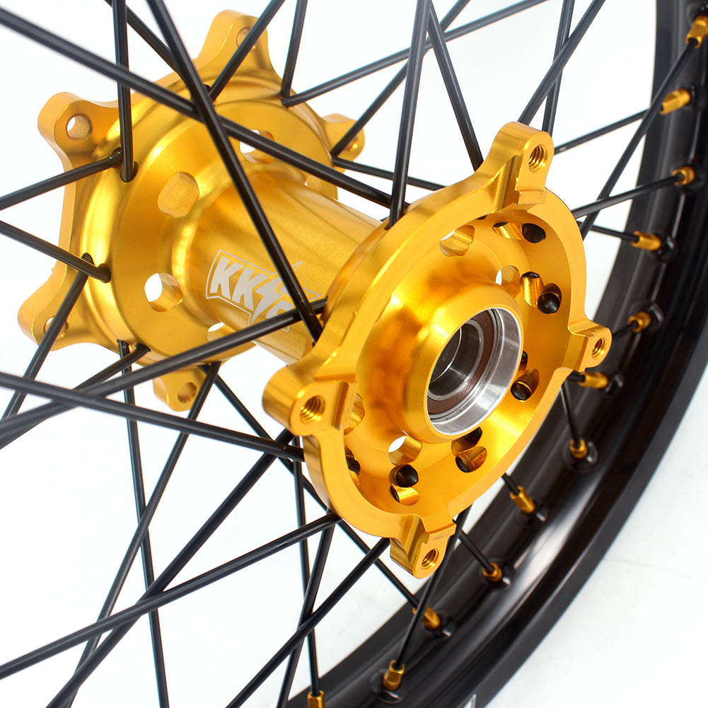 KKE 21 & 19 MX Wheels Rims for SUZUKI RMZ250 2007 RMZ450 2005-2022 Black Spokes