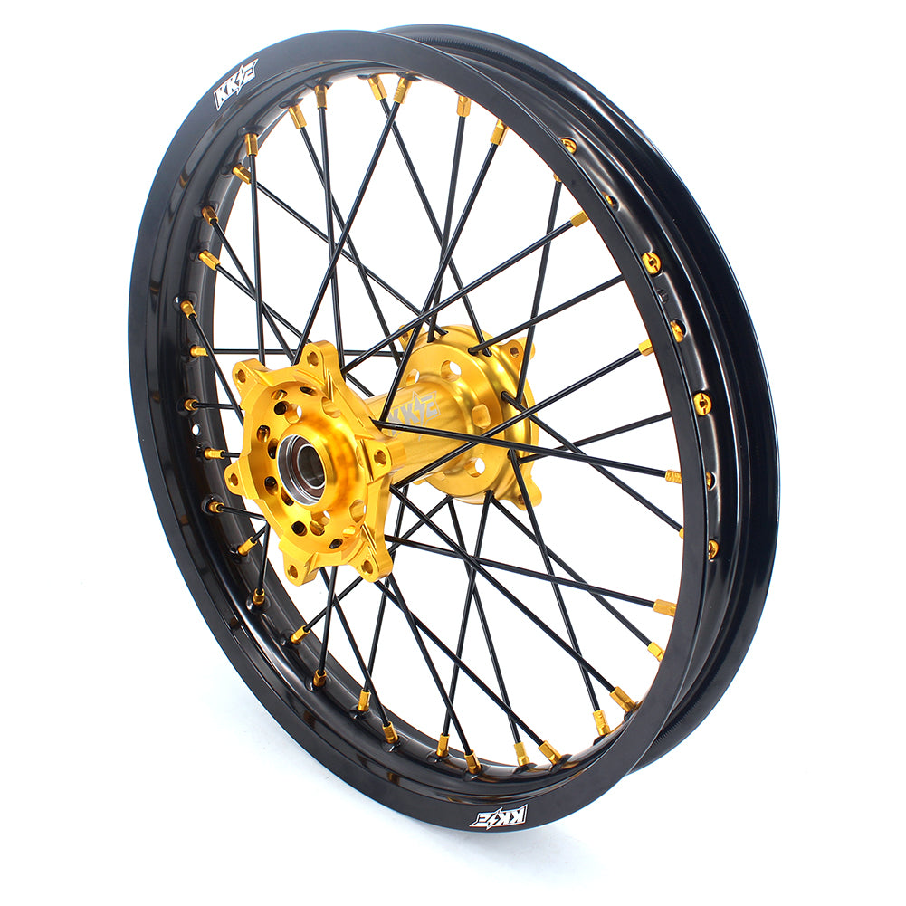 KKE 21 & 19 MX Wheels Rims for SUZUKI RMZ250 2007 RMZ450 2005-2022 Black Spokes
