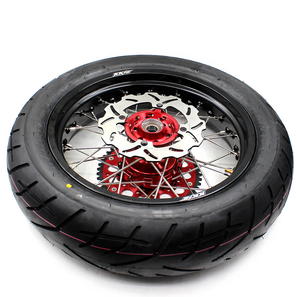 KKE 17 Inch Cush Drive Supermoto Rims Tires For HONDA XR650L 1993-2021