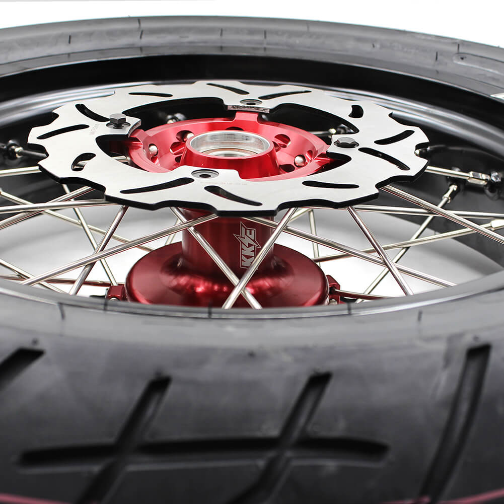 KKE 17 Inch Cush Drive Supermoto Rims Tires For HONDA XR650L 1993-2021