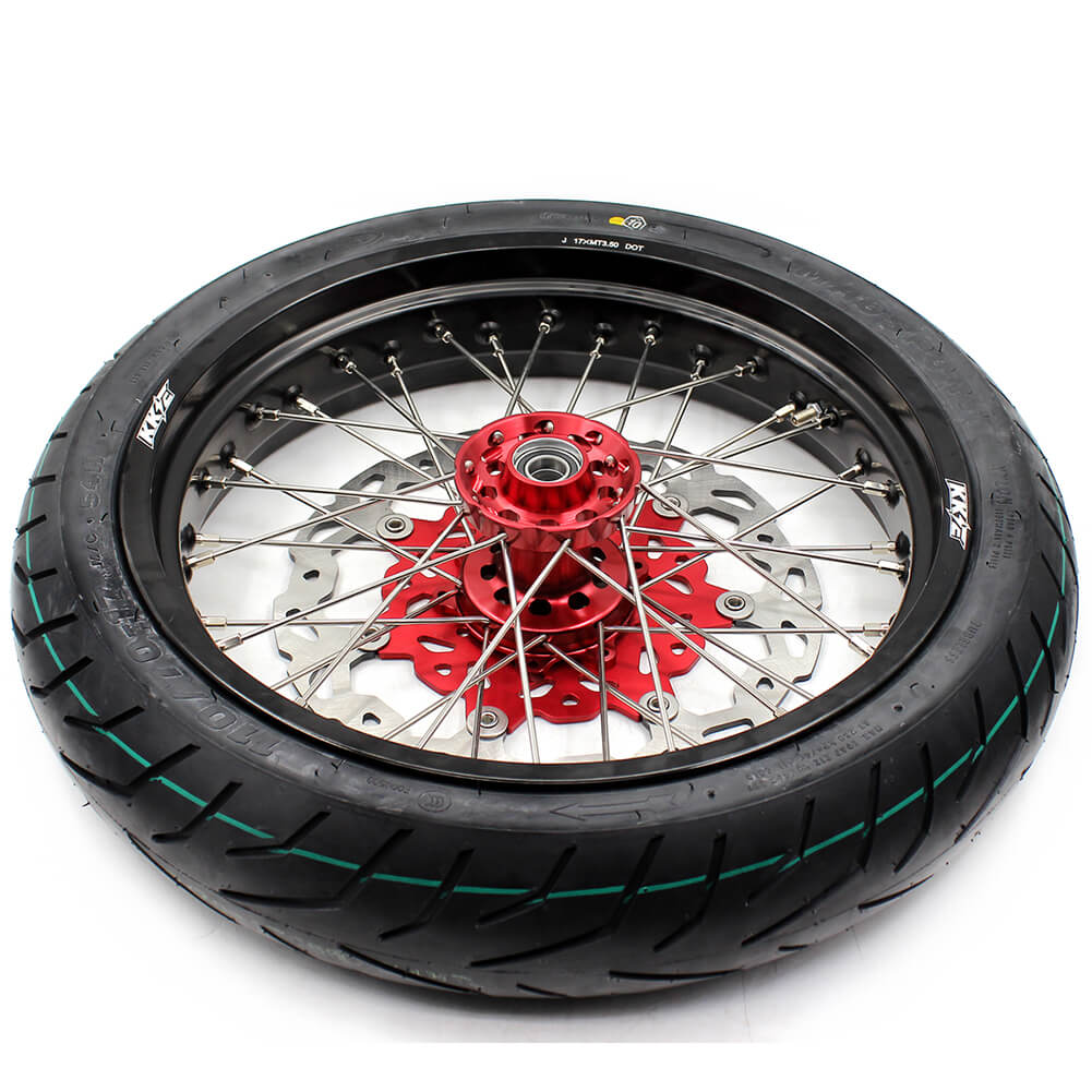 KKE 17 Inch Cush Drive Supermoto Rims Tires For HONDA XR650L 1993-2021