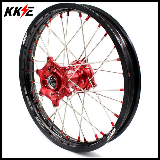 KKE 19 Inch CNC Rear Wheel Compatible with Honda CR125R CR250R Red Nipple