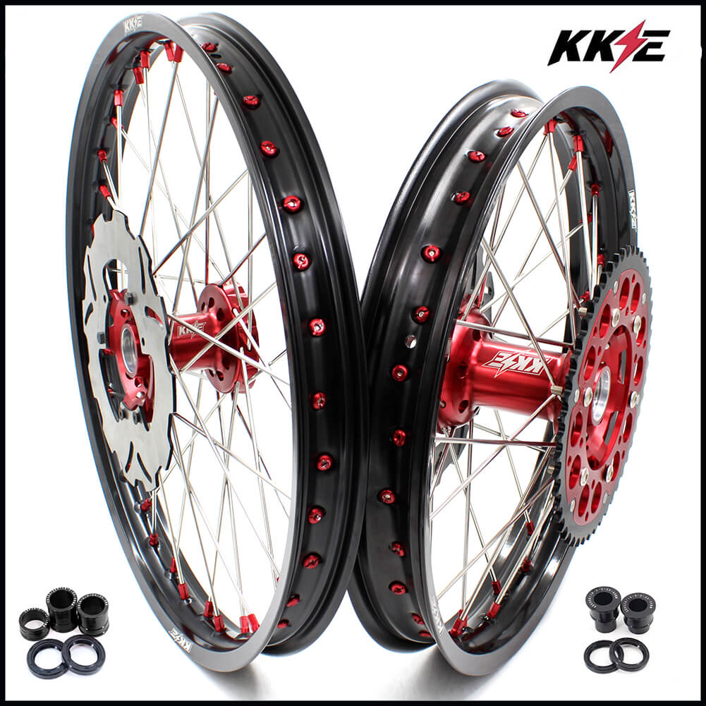 KKE 21&18 21&19 Wheels for HONDA CR125R 1998-2001 CR250R 1997-2001 Red&Black