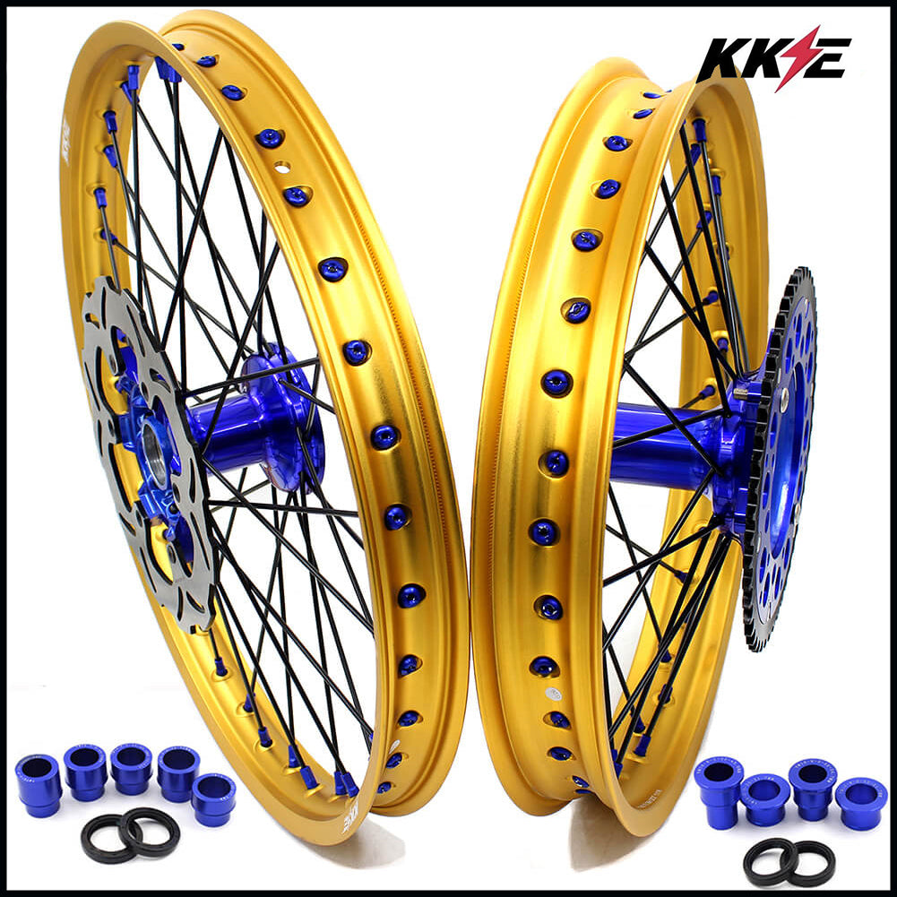 KKE Cast 21 & 19 Wheels Fit For Yamaha YZ250F YZ450F 2016-2020 Gold Rim