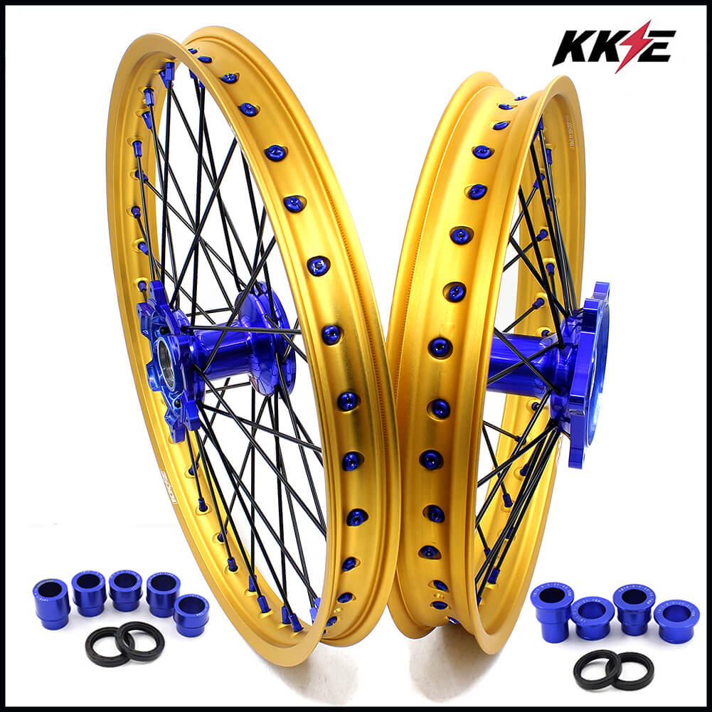 KKE Cast 21 & 19 Wheels Fit For Yamaha YZ250F YZ450F 2016-2020 Gold Rim