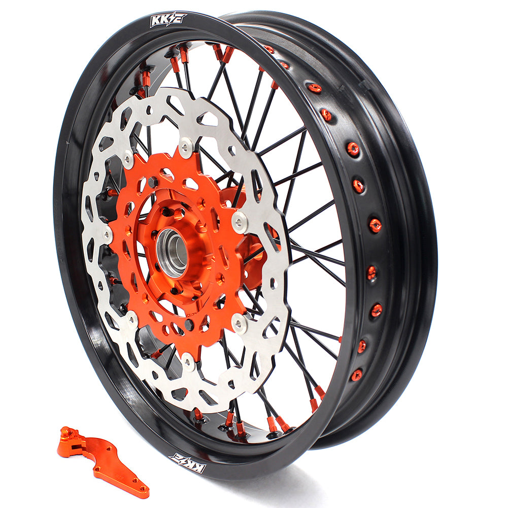 KKE 3.5 & 5.0 Supermoto Wheels for KTM SX SX-F XC XC-F EXC 2003-2022 Orange Black
