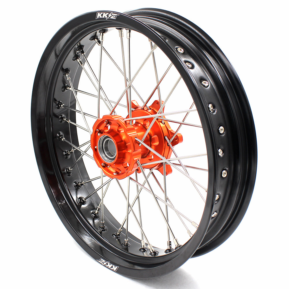 KKE 3.5 & 4.25 Cush Drive Wheels Set for KTM 690 Enduro R 2008-2019 SMC 2007-2011 Orange Hub - KKE Racing