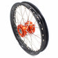 KKE 1.4*14 1.6*12 SPOKED KID'S WHEELS RIMS SET FOR KTM 50 SX 2014-2016 ORANGE CNC HUBS BLACK RIMS - KKE Racing