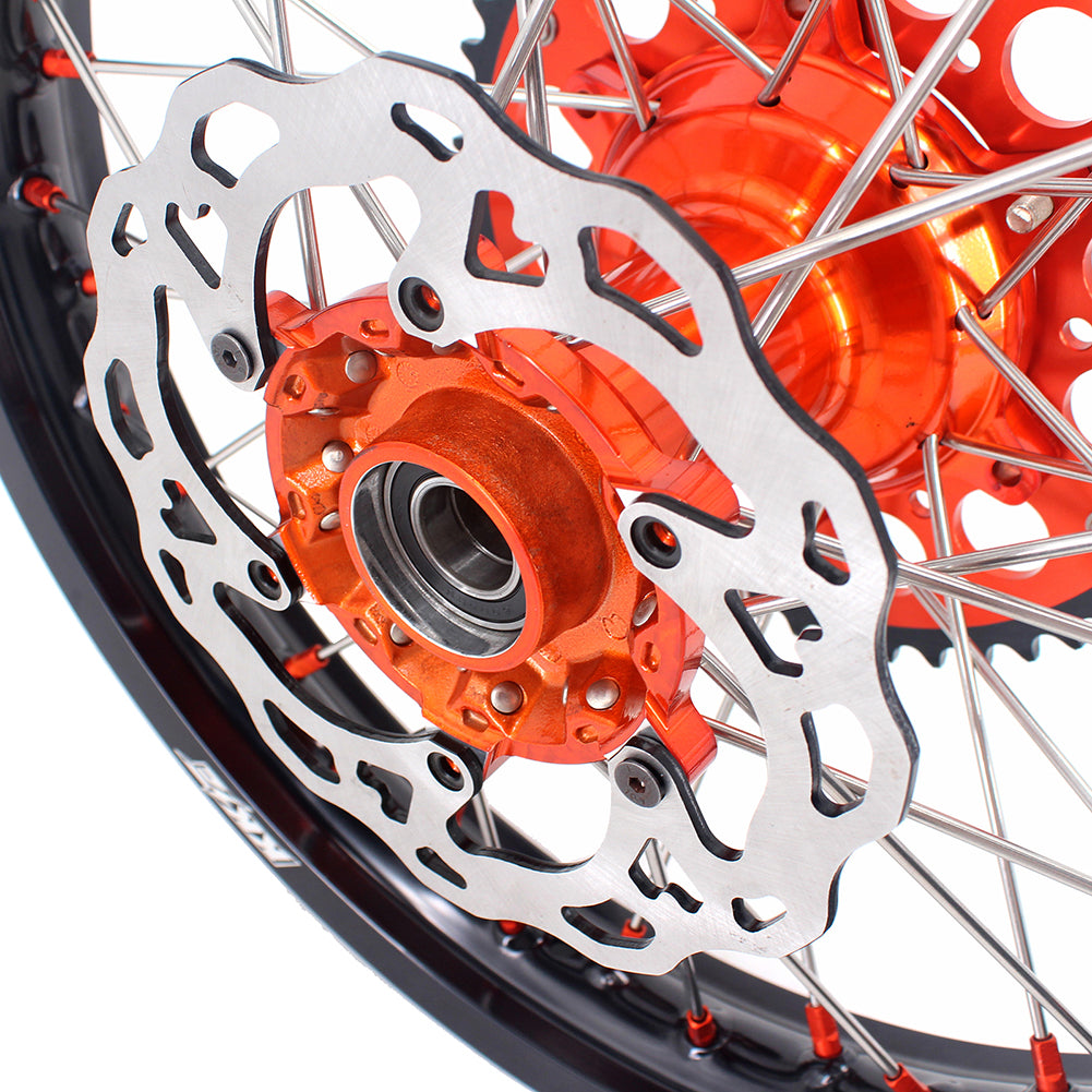 KKE 21 & 19 Cast Wheels for KTM SX SX-F XC XC-F 125-530 2003-2022 Orange Ship from HI