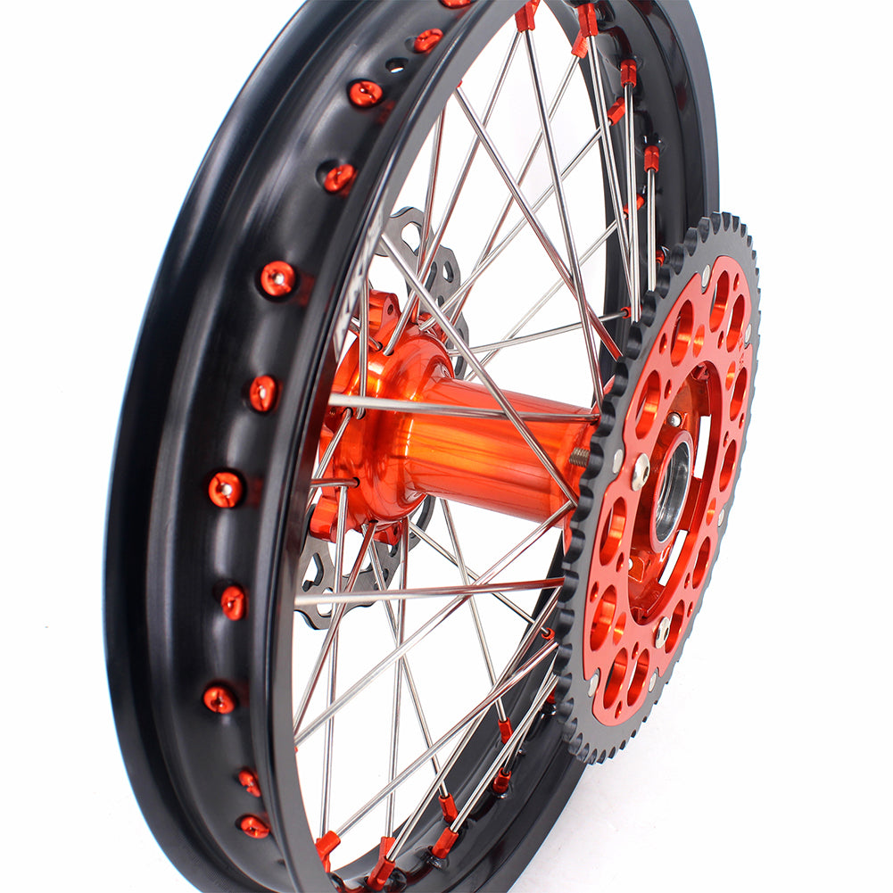 KKE 21 & 19 Cast Wheels for KTM SX SX-F XC XC-F 125-530 2003-2022 Orange Ship from HI