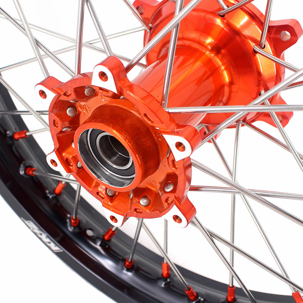 KKE 21 & 19 Cast Wheels for KTM SX SX-F XC XC-F 125-530 2003-2022 Orange Ship from HI