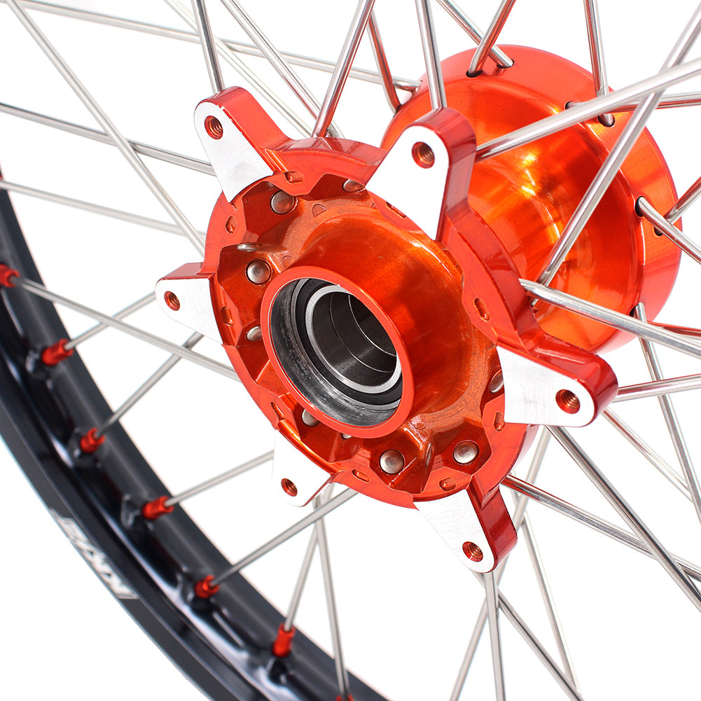 KKE 21 & 19 Cast Wheels for KTM SX SX-F XC XC-F 125-530 2003-2022 Orange Ship from HI