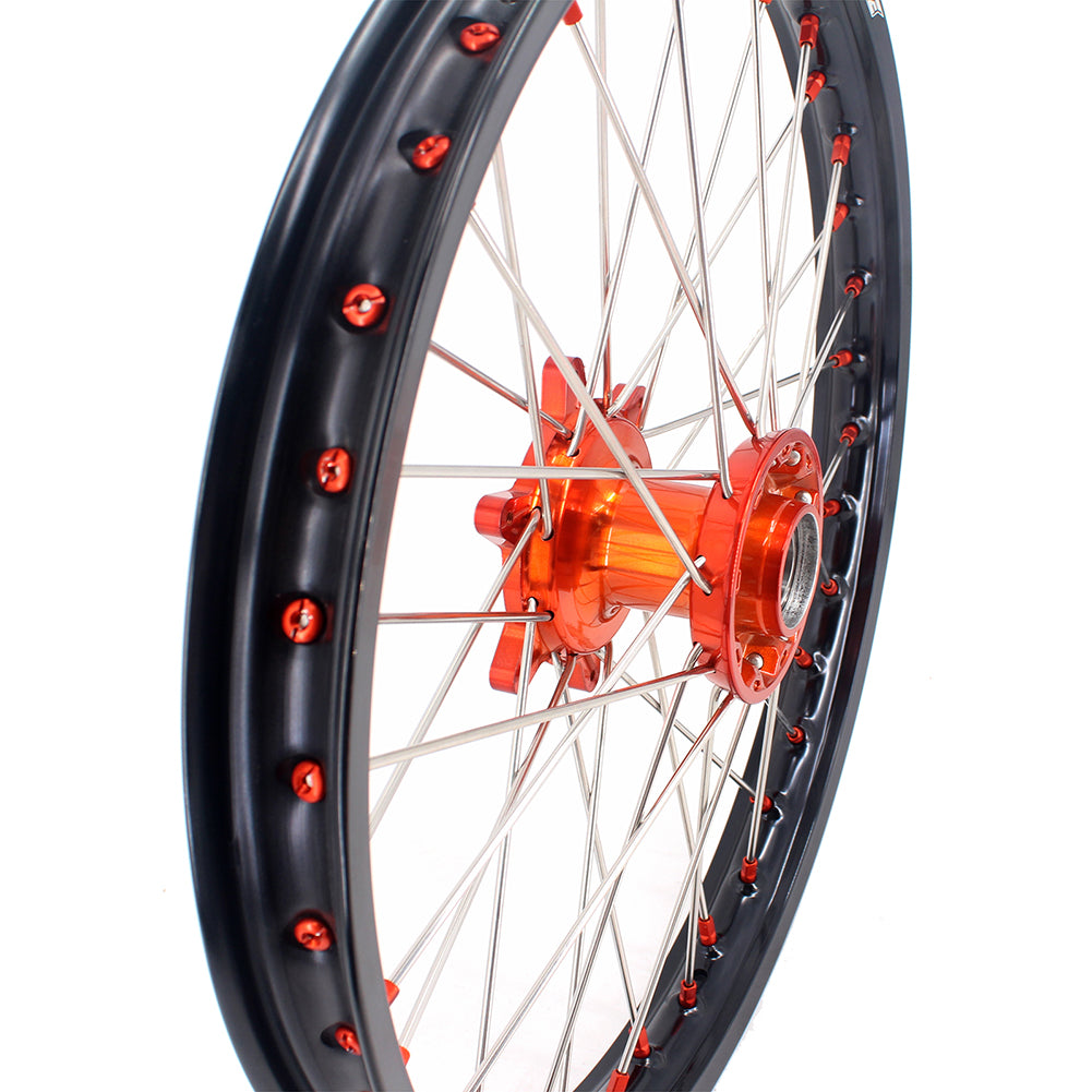 KKE 21 & 19 Cast Wheels for KTM SX SX-F XC XC-F 125-530 2003-2022 Orange Ship from HI