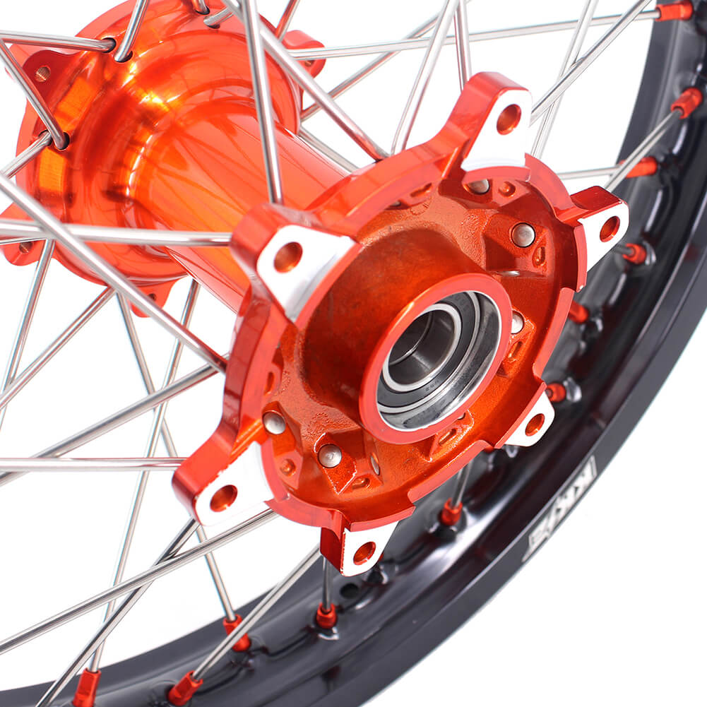 KKE 21 & 19 Cast Wheels for KTM SX SX-F XC XC-F 125-530 2003-2022 Orange Ship from HI